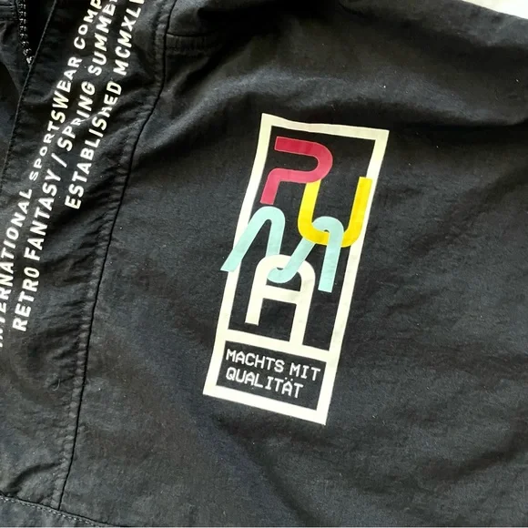 PUMA Jacket Windbreaker Womens XL Quarter Zip Hoodie Black White 599372-01 - Picture 4 of 16